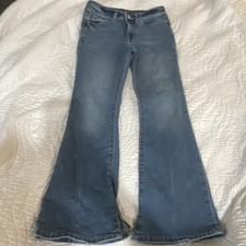 GAP 70s Flare Blue Denim Jeans Girls Size 10, Button Zip Closure, Pockets