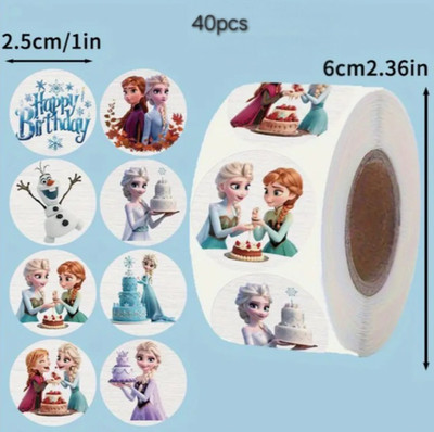 40x Frozen stickers think of the places Elsa Anna can pop up party bag favour