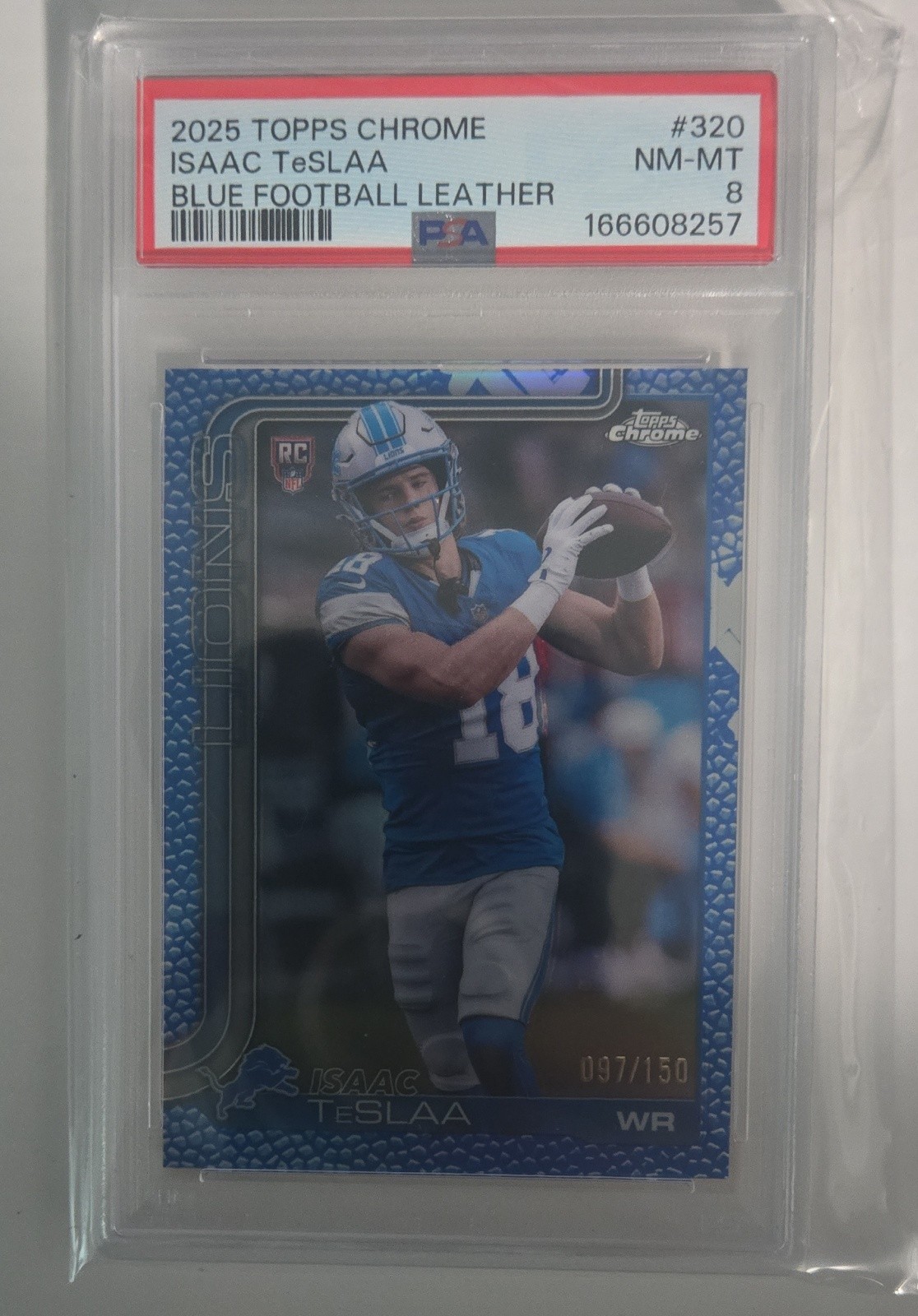 2025 Topps Chrome - Rookies Isaac TeSlaa #320 Blue Refractor /150 (RC)
