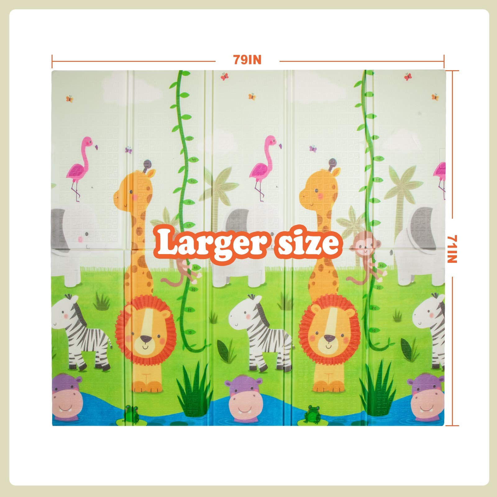 UANLAUO Foldable Baby Play Mat - Extra Large, Waterproof Activity Playmat for Ba