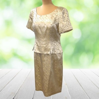 MAGGY LONDON Sheath Dress Jacquard Faux 2 Piece Gold Champagne Vintage Size 12 | eBay MAGGY LONDON Sheath Dress Jacquard Faux 2 Piece Gold Champagne Vintage Size 12 | eBay