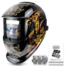 TRQWH Welding Helmet/Hood/Mask Auto Darkening True Color 1/1/1/2 w LED Light