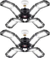 2 Pack LED Garage Light,Super Bright Screw in E26/E27 Ceiling Shop Work Lamp, 15