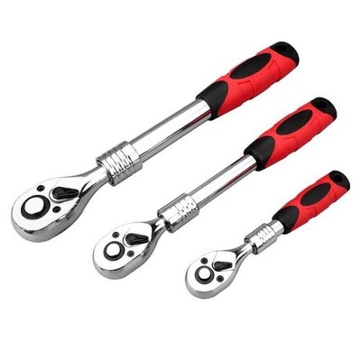 Extendable Ratchet Set 1/4'' 3/8'' 1/2''  Handle Quick Release 72-Tooth Spanner