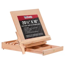 Adjustable Wood Artist Drawing & Sketching Board With Storage Drawer