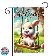 BlissYard Welcome Garden Flag 12x18 Inch Double Sided Spring Yard Flags Cute ...