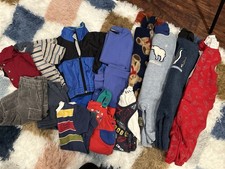 Vintage Boys Outfit Bundle Lot 9M  2T  Gymboree Lands  End Fleece Rompers Sets