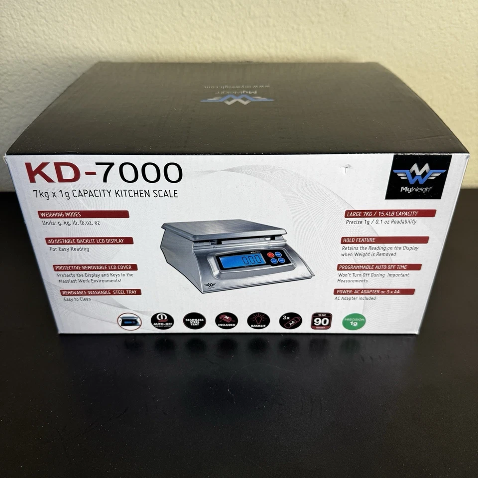 *NUEVO* Báscula digital multiusos para alimentos My Weigh KD-7000 acero inoxidable plateado  Foto 3 de 4