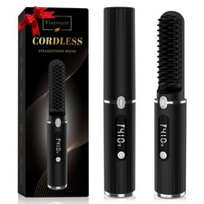 Beard Straightener for Men - Cordless Heated Beard Straightening Comb with LC...