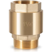 1-1/4" NPT IN-LINE CHECK VALVE BRASS SPRING LOADED INLINE 200 PSI, SP0465X-125