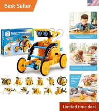 Solar Robot Building Kit, 12-in-1 DIY STEM Gift for Boys Aged 8-13