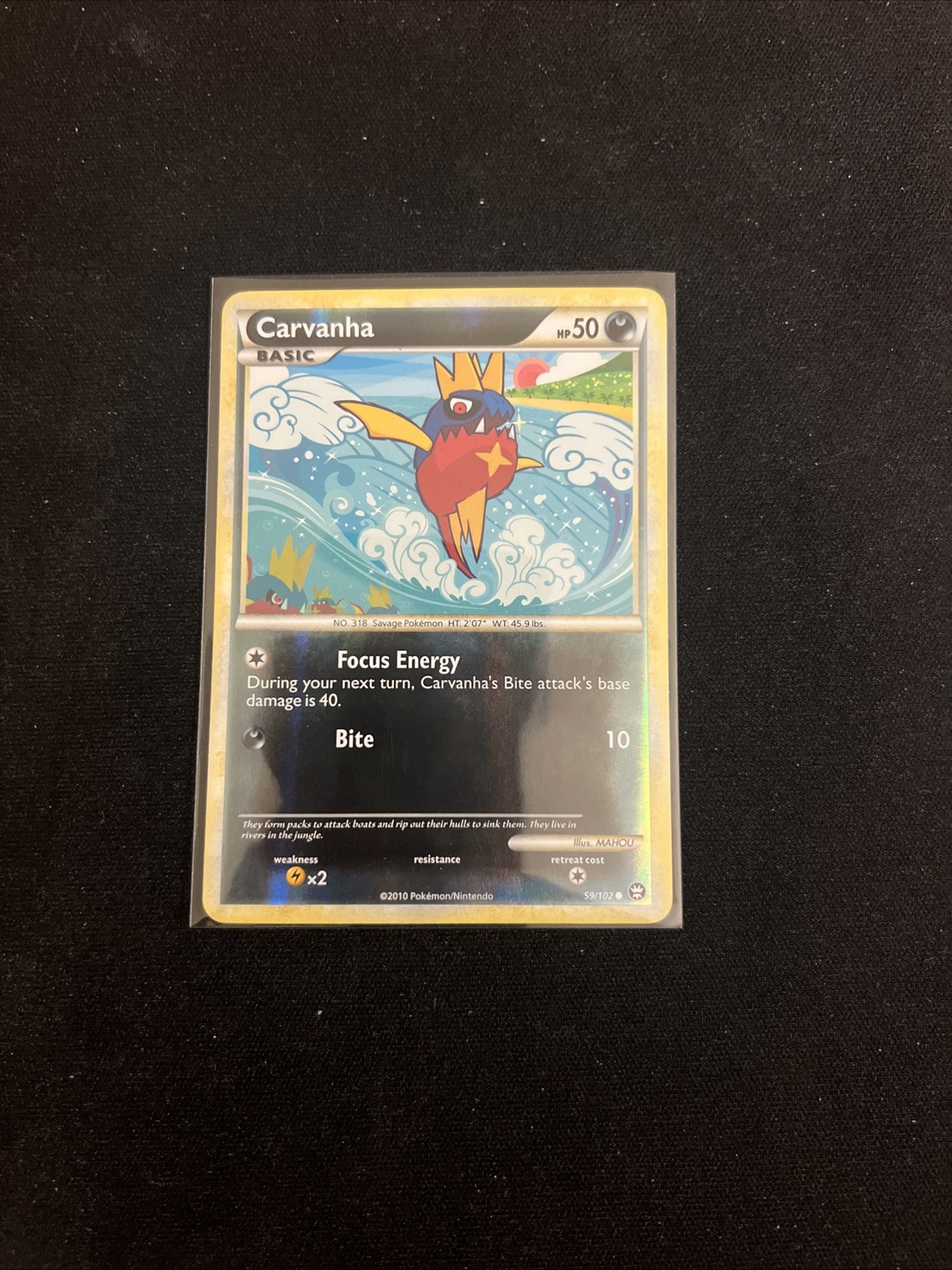 2010 Pokemon TCG Carvanha 59/102 Triumphant Reverse Holo LP