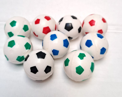 20 x Fußball Flummi, 25 mm Springball -Mitgebsel Geburtstag, spielen, hüpfen N98