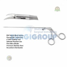 ENT Nasal Micro Scissors – 8’’ Curved (R), 5mm Fine Jaw ENT Instruments