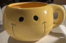 Happy Face Emoji  Mug Smile Coffee Tea Cup Planter Oversized Thick handle