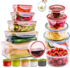 28 Pcs Food Storage Containers with Airtight Lids- 85OZ to 1.2OZ 14 Clear Pl...
