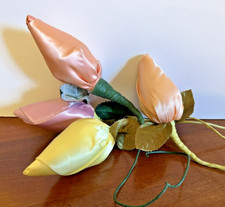 Vintage Huge Rosebuds Millinery Style Lot of 4 MUST SEE 