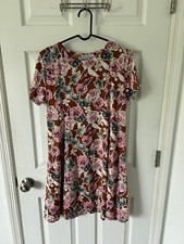 Sweet & Girl Womens Dress Floral Sleeveless A Line Loose Retro Hippie Boho M/L
