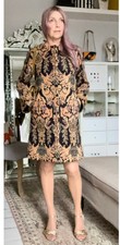 Bnwt M&s Per Una Multicoloured Damask Pattern Coat Size Uk 8 Eu 34