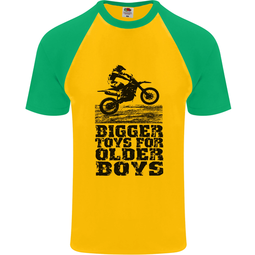 Motocross Bigger Toys Older Boys MotoX Mens S/S Baseball T-Shirt - Picture 50 of 50