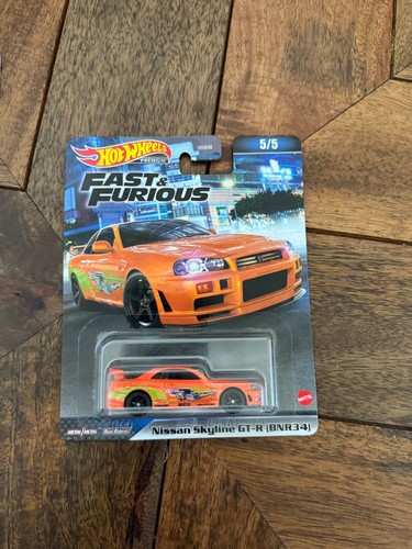 Hot Wheels Premium Fast and Furious 5/5 Nissan Skyline GT-R (BNR34) Orange - Picture 3 of 9