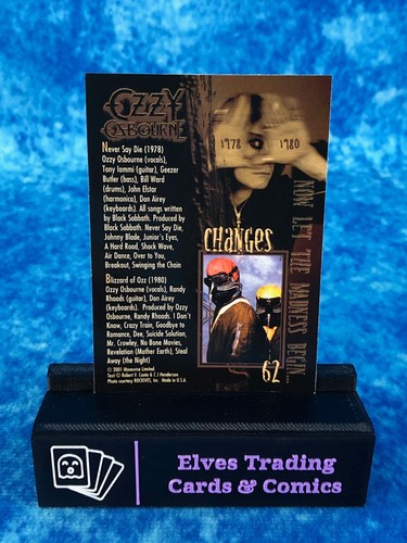 Ozzy Osbourne SINGLE Non-Sport Trading card by Monowise Limited / Neca - 2001 - Picture 104 of 118