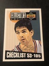 1994 Collector's Choice Checklist Silver Foil Signature John Stockton #208 HOF