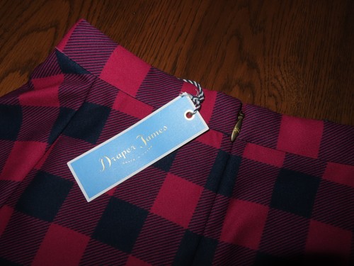 Draper James Buffalo Check Plaid Pleated Skirt Size 0 Red Black - NWT MSRP $195 - Picture 4 of 6