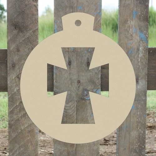 Wood Ornament Cross Shape, Unfinished Shape, Wood Cutout, Wooden Paintable Craft - Picture 1 of 1