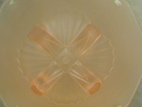 lancaster vintage vetro satinato rosa smerigliato piedi depressione - Foto 3 di 5