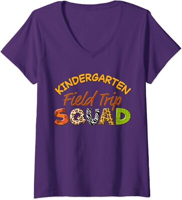 First Grade Students School Zoo Field Trip Squad Ladies' V-Neck Tshirt