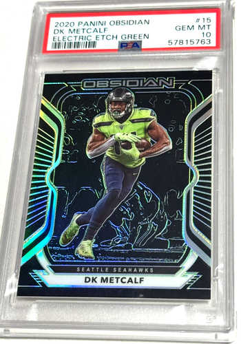 2020 Panini Obsidian DK Metcalf Electric Etch Green #16 PSA 10 Gem 16/50 Pop 3