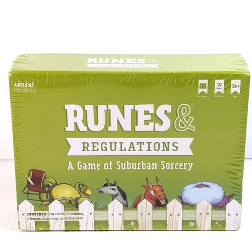 Runes & Regulations Card Game A Game of Suburban Sorcery New Sealed Strategic