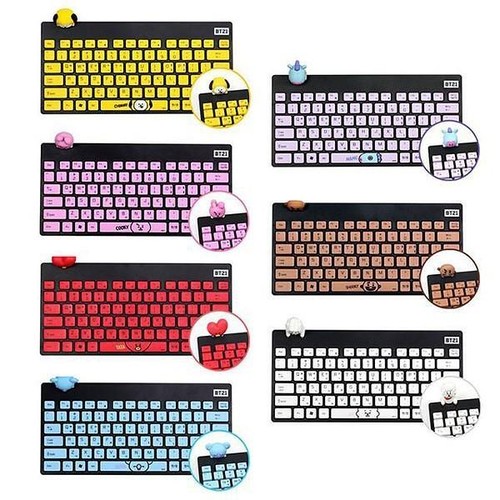 Line Friends BTS Bangtan Boys BT21 WIRELESS SILENT KEYBOARD Wireless JAPAN NEW - Picture 18 of 96