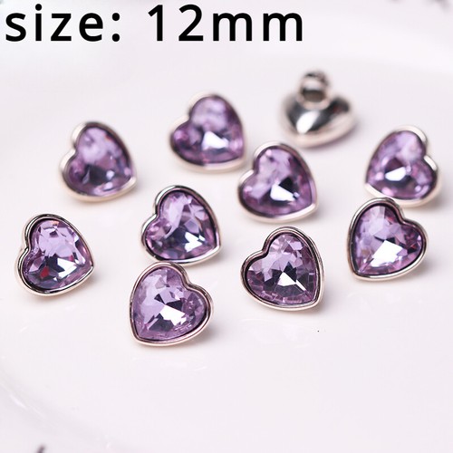 6X Glitter Crystal Buttons Sewing Craft for Cardigan Costume Heart Shape Decor - Picture 16 of 22