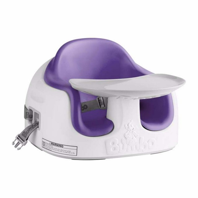 purple bumbo with tray