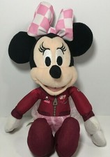 Disney Minnie Mouse Auto Race Car Suit w/ TuTu 89 Plush Doll Stuffed 10" Pink