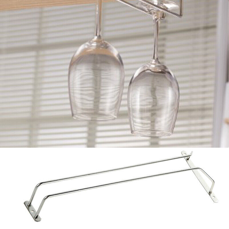 Wine Glass Cup Holder Hanging Bar Hanger Steel Wine Rack Shelf