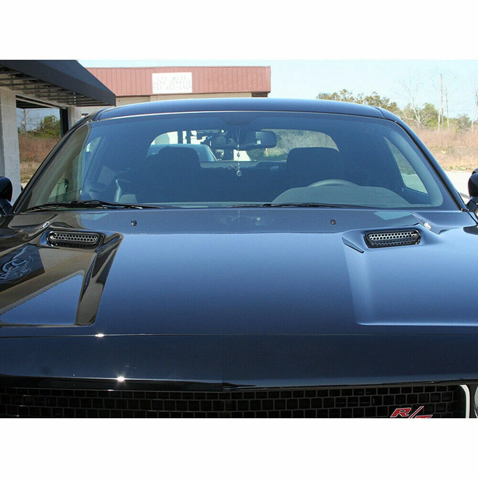 Car Hood Scoop Grille Overlays Intake Vent Cover Trim For 2015+ Dodge Challenger Foto 4 de 4