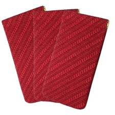 Calabria Squeeze Top Eyeglass Case Soft Faux Leather Red 3 Pack Women Braided Pa