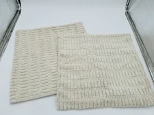 MIULEE Corduroy Pillow Covers – 2-Pack 18"x18" Soft Cream Boho Style