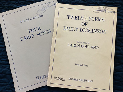 Aaron Copland Sheet Music Lot of 2 Four Early Songs & Twelve Poems of Dickinson