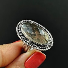 Natural Smoky Quartz Oval Gemstone 925 Sterling Silver Proposal Women's Ring