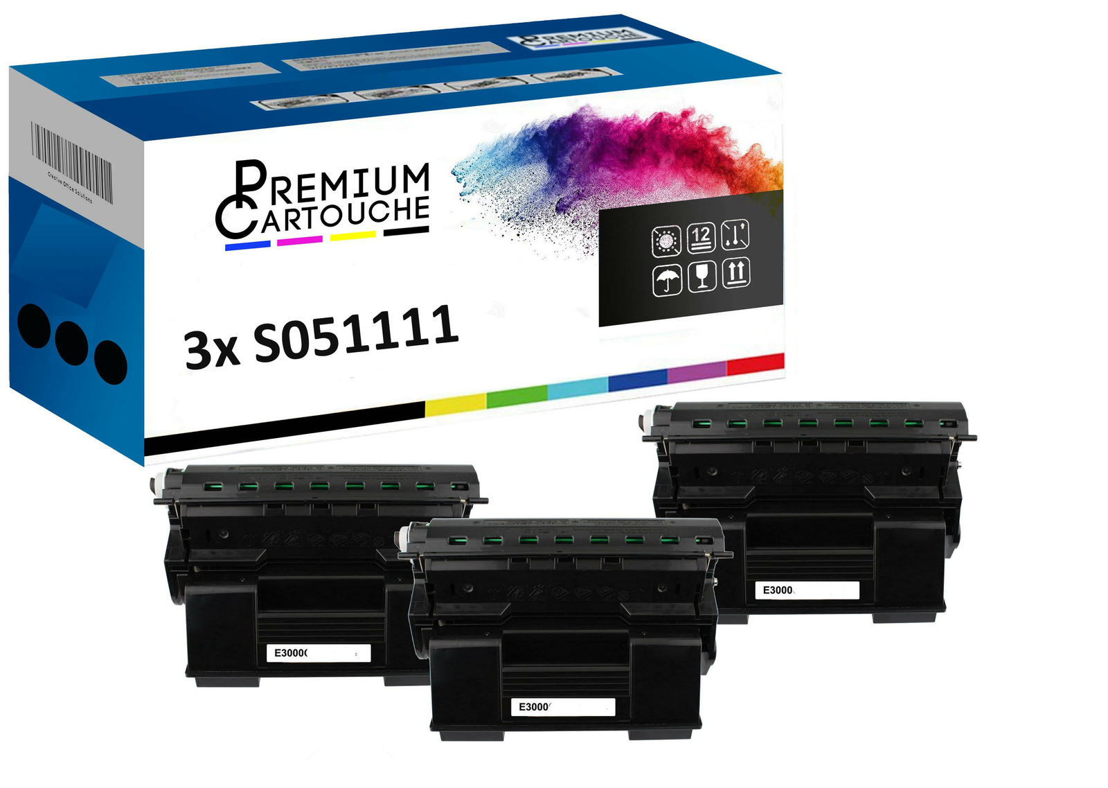 Toner C13S051111 compatible Epson à haute capacité pour des textes ultra nets
