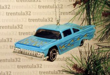 1959 CHEVY IMPALA BEL AIR '59 CHRISTMAS TREE ORNAMENT Blue Yellow w FLAMES XMAS