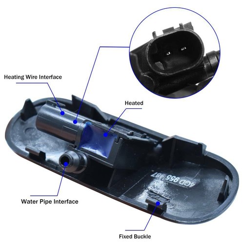 2*For Audi A4 A6 A8 Q3 Q5 TT Car Front Windshield Washer Spray Nozzle Jet Heated - Picture 2 of 6