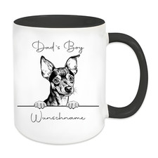 Hunde Tasse Zwergpinscher mit Wunschtext und verschiedene Farben A5322