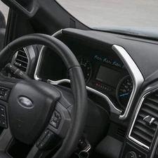 Silver Molded Instrument Cluster Dashboard Trim Cover For 17-22 Ford F250 F350