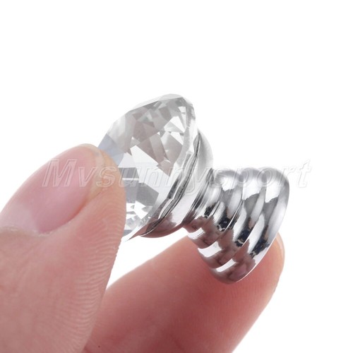 Hardware Glass Crystal Door Knobs Furniture Cupboard Cabinet Drawer Pull Handle - Picture 6 of 14