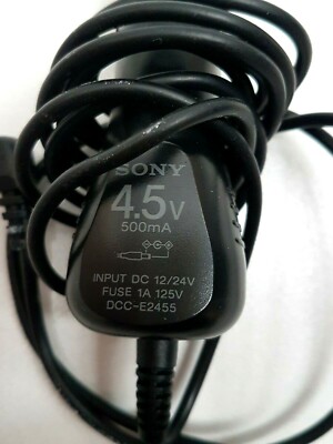 SONY DCC-E2455 Car Charger Adapter 4.5V 500mA Discman Walkman Players Original